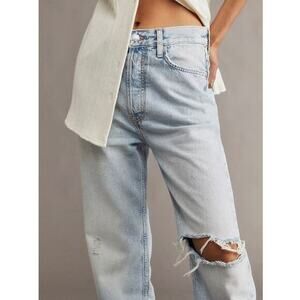 Free People We The Free Lasso Straight Leg Ripped Knee Jeans Size 29